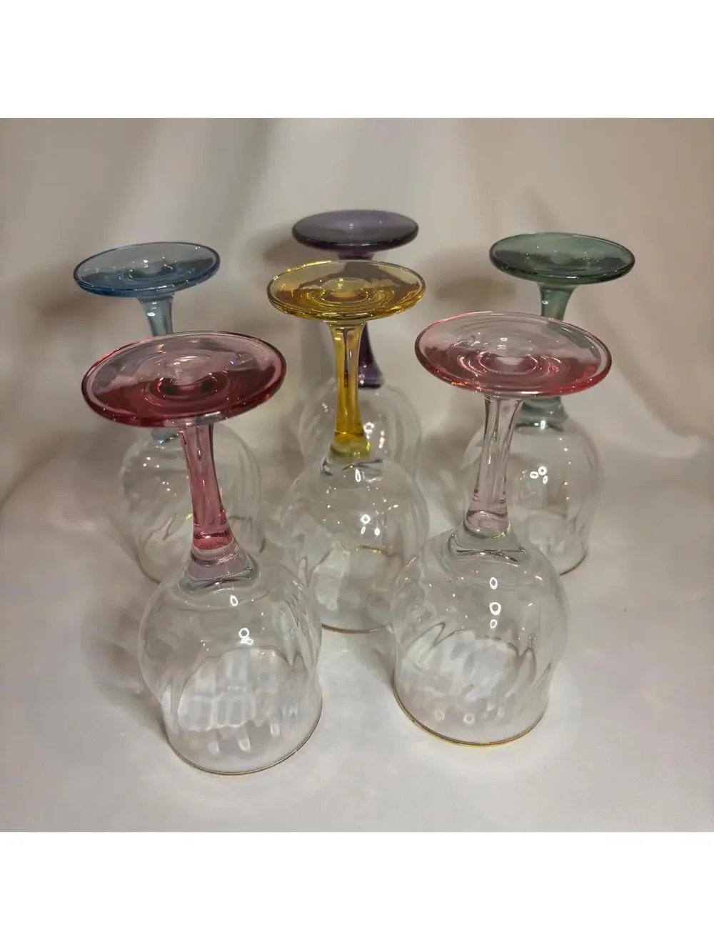 Multicolor Stemmed Glasses - set of six